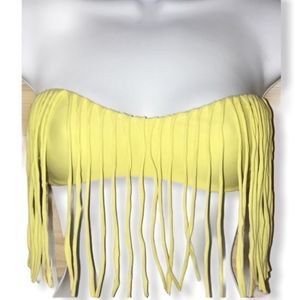 Acacia Fringe Bandeau Bikini Top‎ in Lemonade